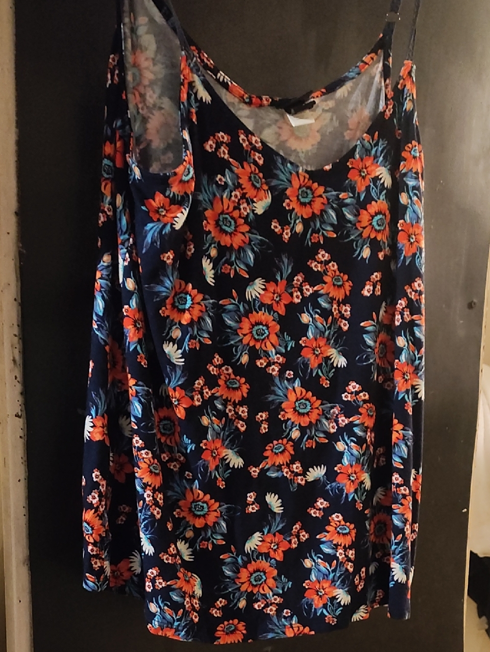 Torrid Floral Tank with Coral and Teal Blooms
